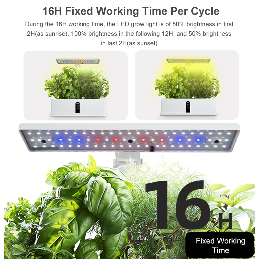 Gecheer Smart Hydroponics Growing System Indoor Herb Garden Kit 9 Pods Automatic Timing with Height Adjustable 15W  Grow  2L  Tank Smart  Pump for Home Office Kitchen