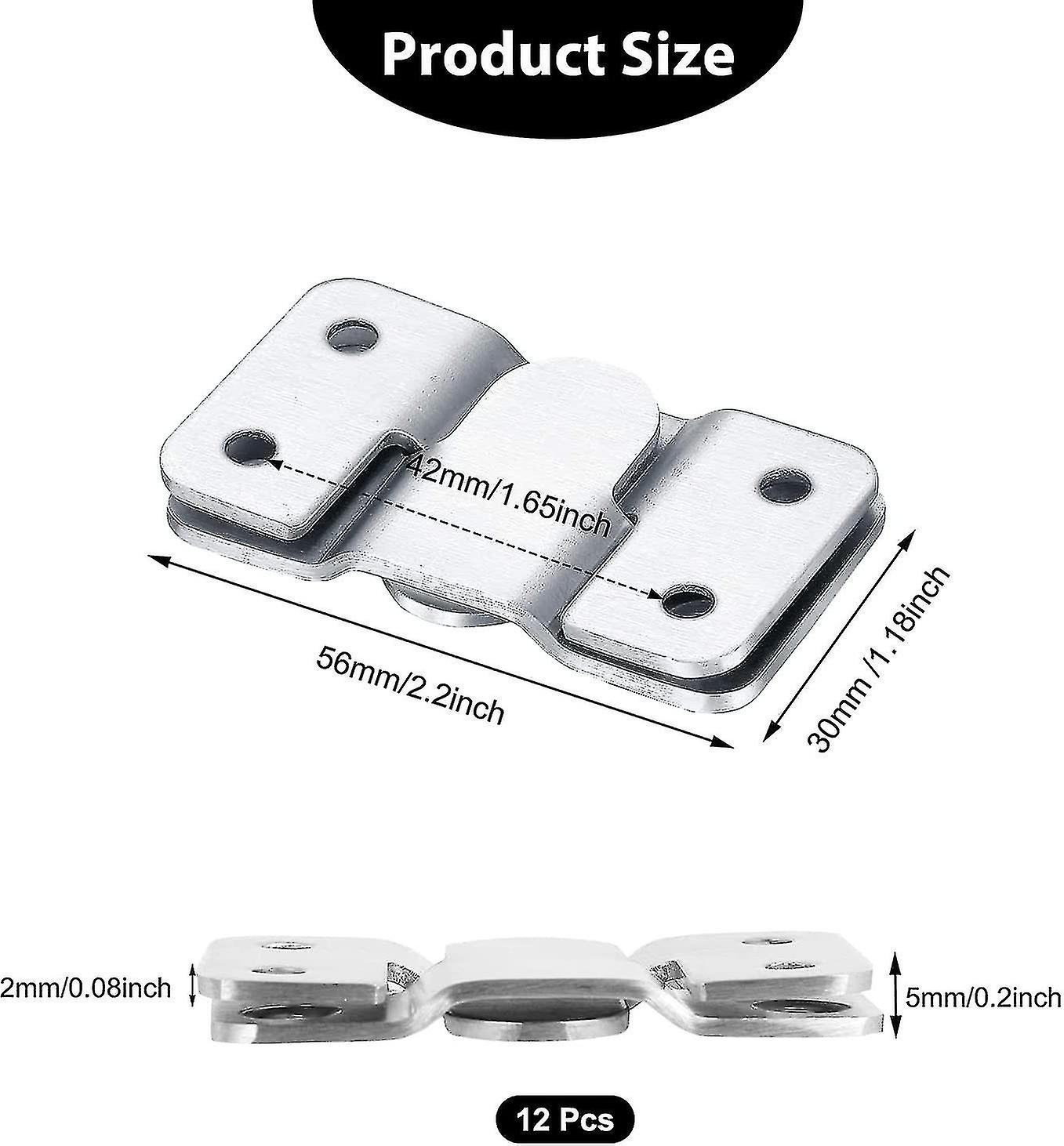 Botao Flush Mount Brackets， Headboard Wall Fixing Brackets Wall Mount Interlocking Z Clip Hook Hardw