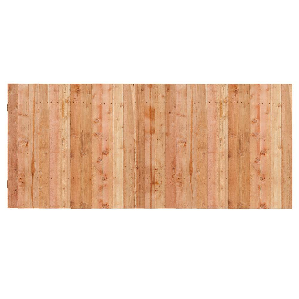 Outdoor Essentials 3-12 ft. x 8 ft. Western Red Cedar Privacy Flat Top Fence Panel Kit 241287