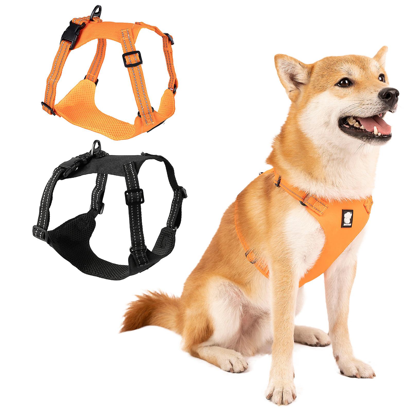 Dog Harness Reflective Adjustable Mesh Lightweight Vest For Small Medium Large Dogs Black X-large
