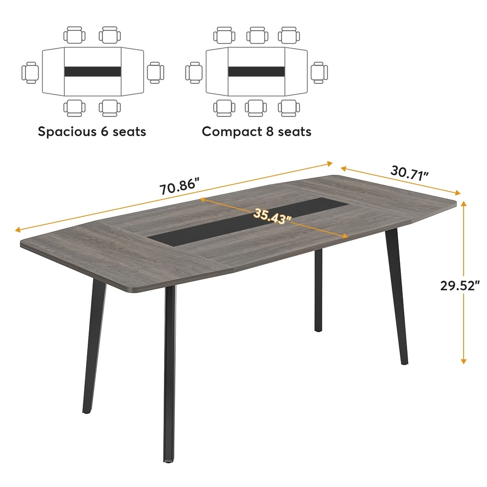 70.86 Inches Industrial Dining Table for 6 8 People