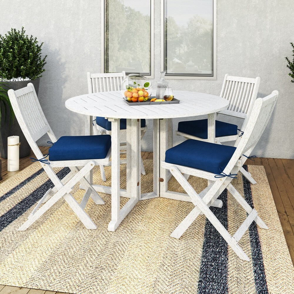 CorLiving Miramar Natural Hardwood Outdoor Folding Dining Set  5pc