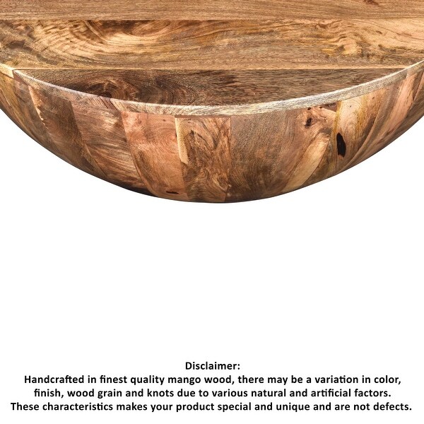 Mango Wood Dark Brown Round Coffee Table