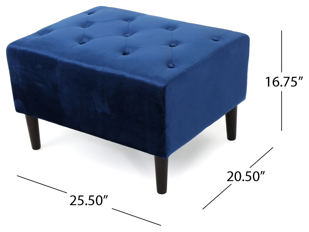 GDF Studio Kalani Tufted New Velvet Ottoman   Midcentury   Footstools And Ottomans   by GDFStudio  Houzz