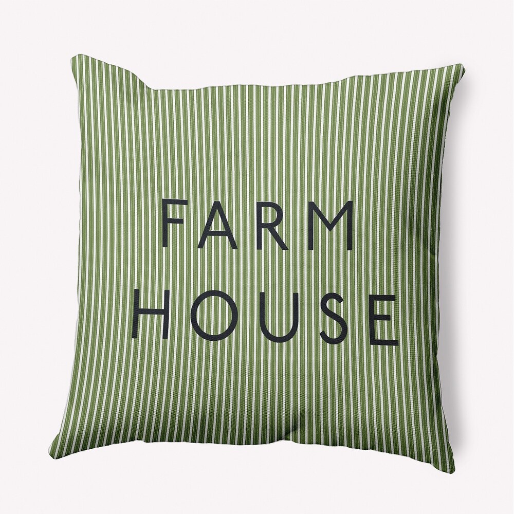 Farmhouse Ticking Polyester Indoor/Outdoor Pillow