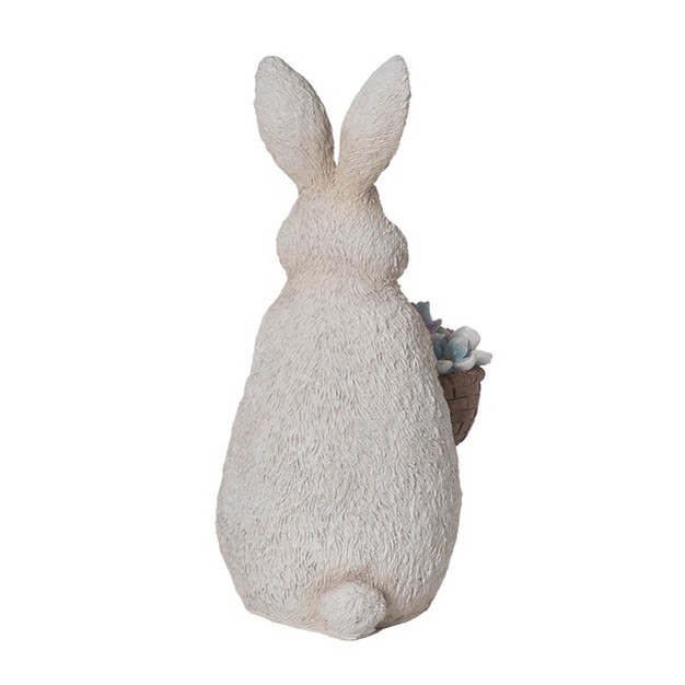 Transpac Resin 16 25 In Gray Easter Light Up Bunny With Flowers