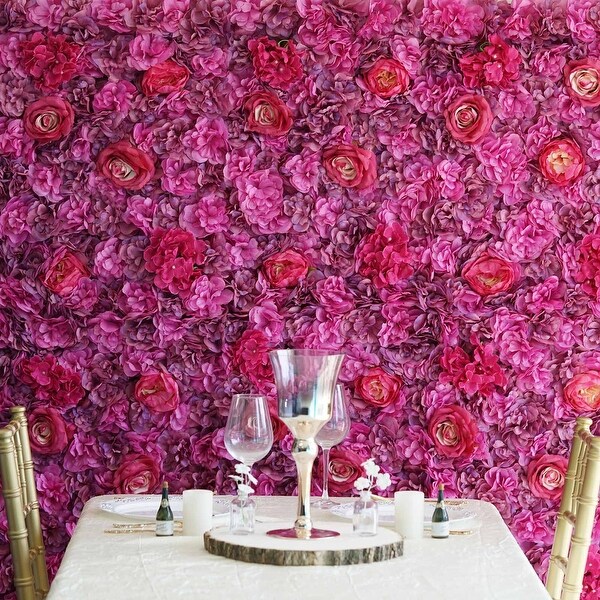 4Pcs Silk Rose Wall Panels