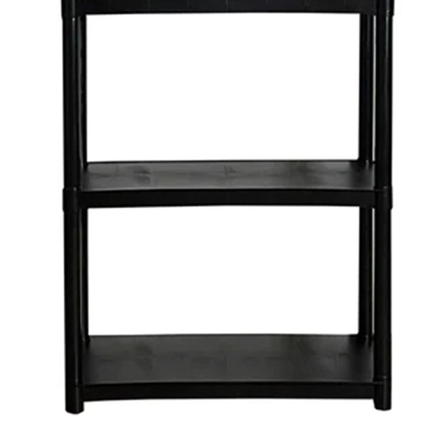 Plastic 5 Tier Utility Storage Shelving Unit Rack For Garage Shed Or Greenhouse Max 350 Pound Capacity Black