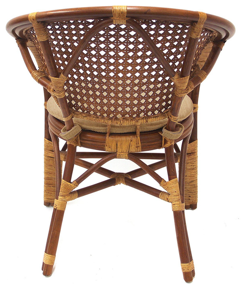 Set of 4 Pelangi Dining Armchairs Handmade Rattan Wicker Furniture Colonial   Tropical   Dining Chairs   by RattanUSA  Houzz