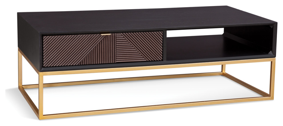 Angular Gold and Black Cocktail Tablе Bеadеr Cocktail Tablе   Contemporary   Coffee Tables   by Sideboards and Things  Houzz