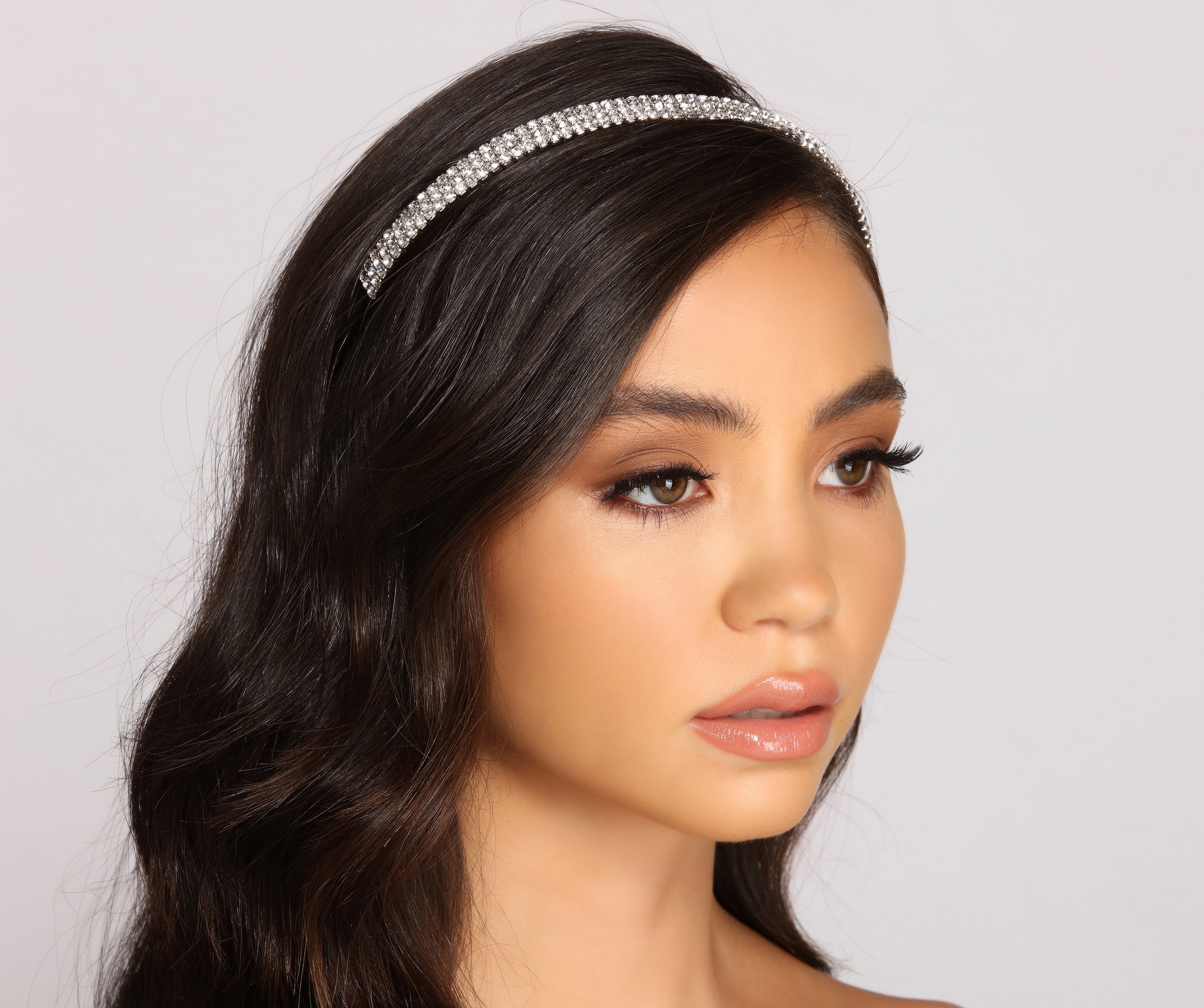 Triple Row Rhinestone Head Band