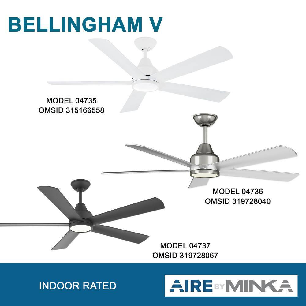 AIRE BY MINKA Bellinghman V 52 in. Integrated LED Indoor White Ceiling Fan with Light 04735