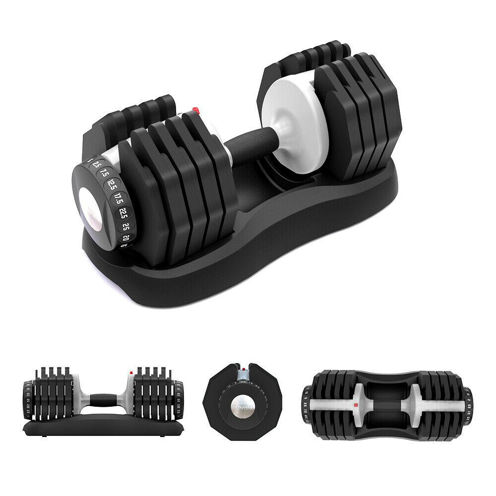 1Pcs Adjustable Dumbbell 5.5-55 lbs Weight for Gym Home Body Exercise Workout