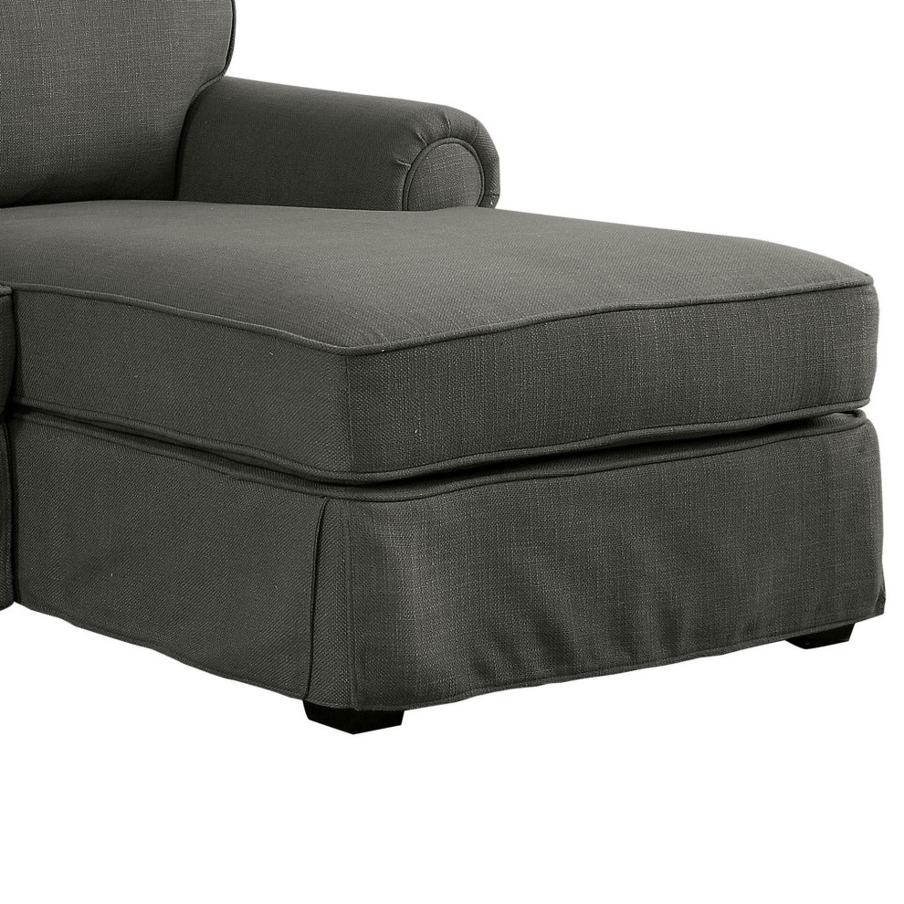 Transitional Sectional Sofa  Comfortable Oversized Seat With Rolled Arms   Transitional   Sectional Sofas   by Decorn  Houzz