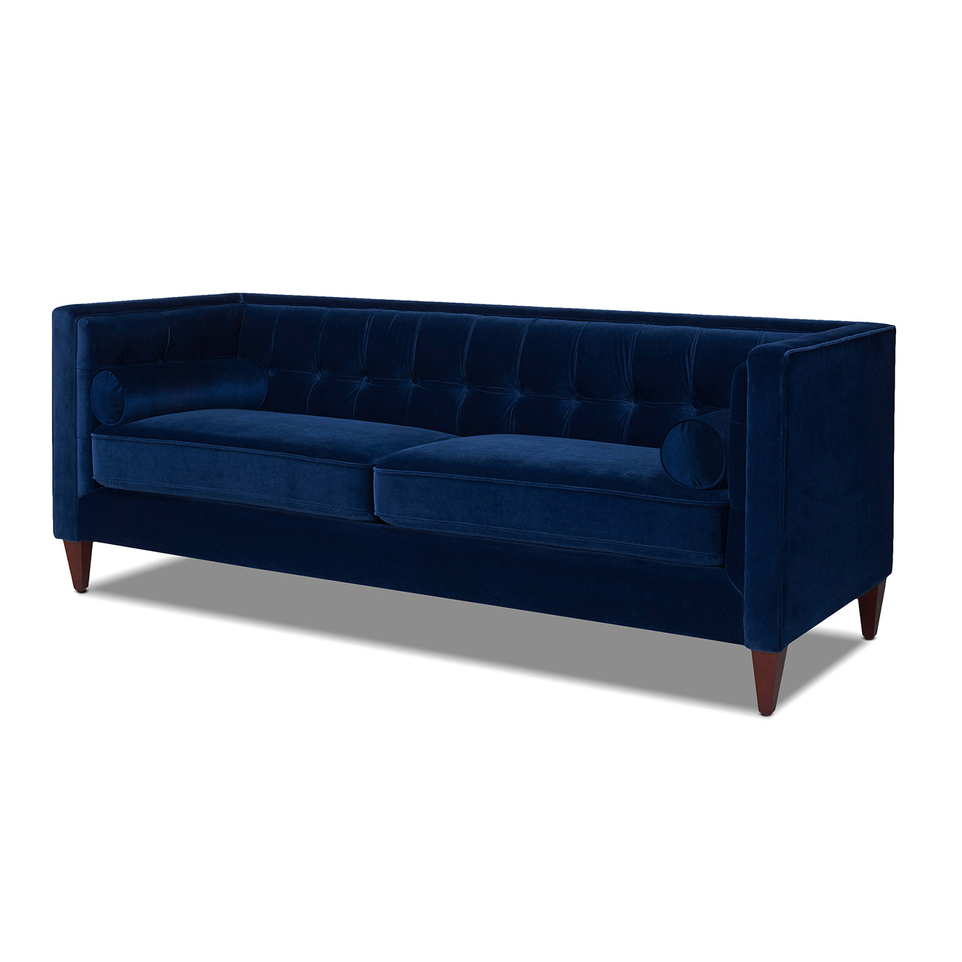 Jack Tufted Tuxedo Sofa Double Cushion, Navy Blue