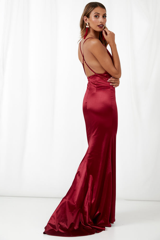 On Our Own Maxi Dress Maroon