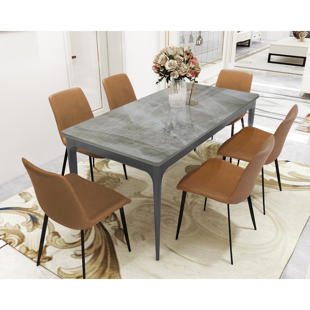 Dining Table Sintered Stone Marble Dining Table Porcelain Table top Sturdy legs Aluminium oy legs Table