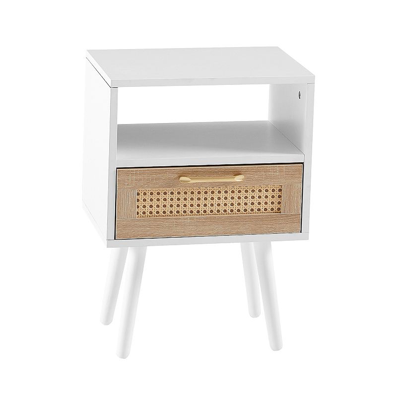 Merax Rattan End table ， Modern nightstand