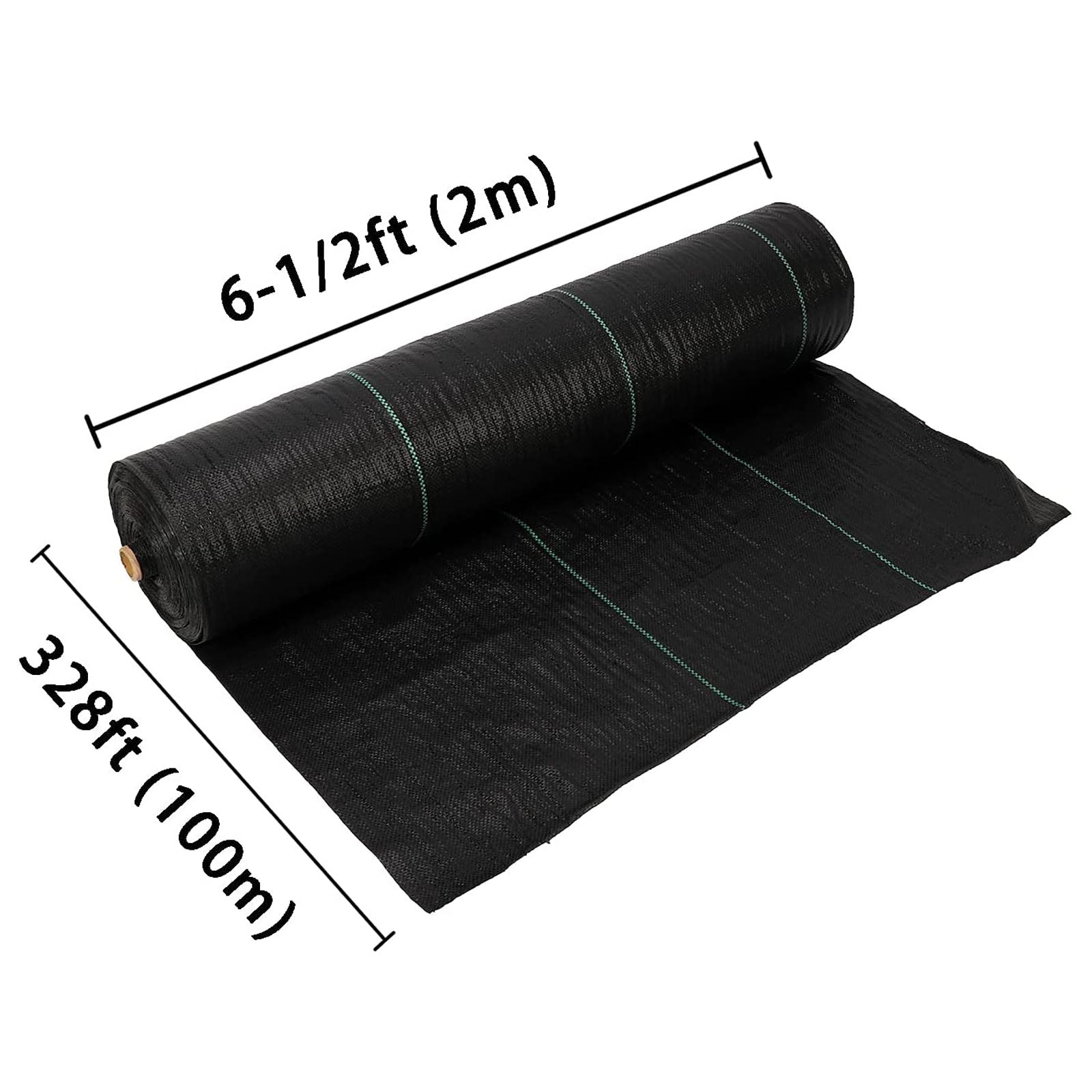 tonchean 6.5ft x 328ft Landscape Fabric 3.2oz Weed Barrier Woven PP with UV Treated Block Mat Ground Cover Outdoor Garden