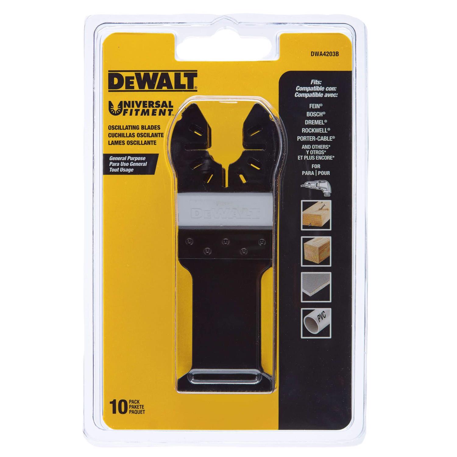 DW Universal Fitment Bi-Metal Oscillating Blade Nail-Embedded Wood 10 pk