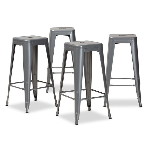 Horton Modern and Industrial Styled Stackable Metal Bar Stool Set(4pc)