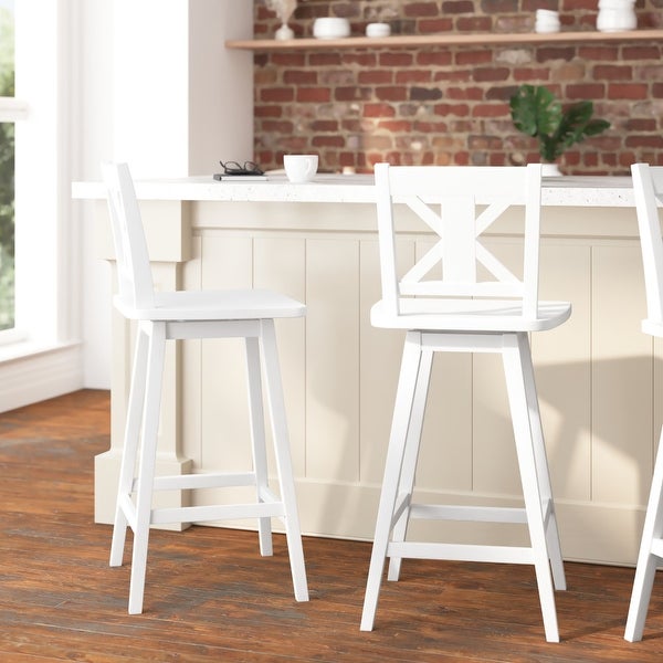 Modern Farmhouse Wooden Swivel Bar Stool