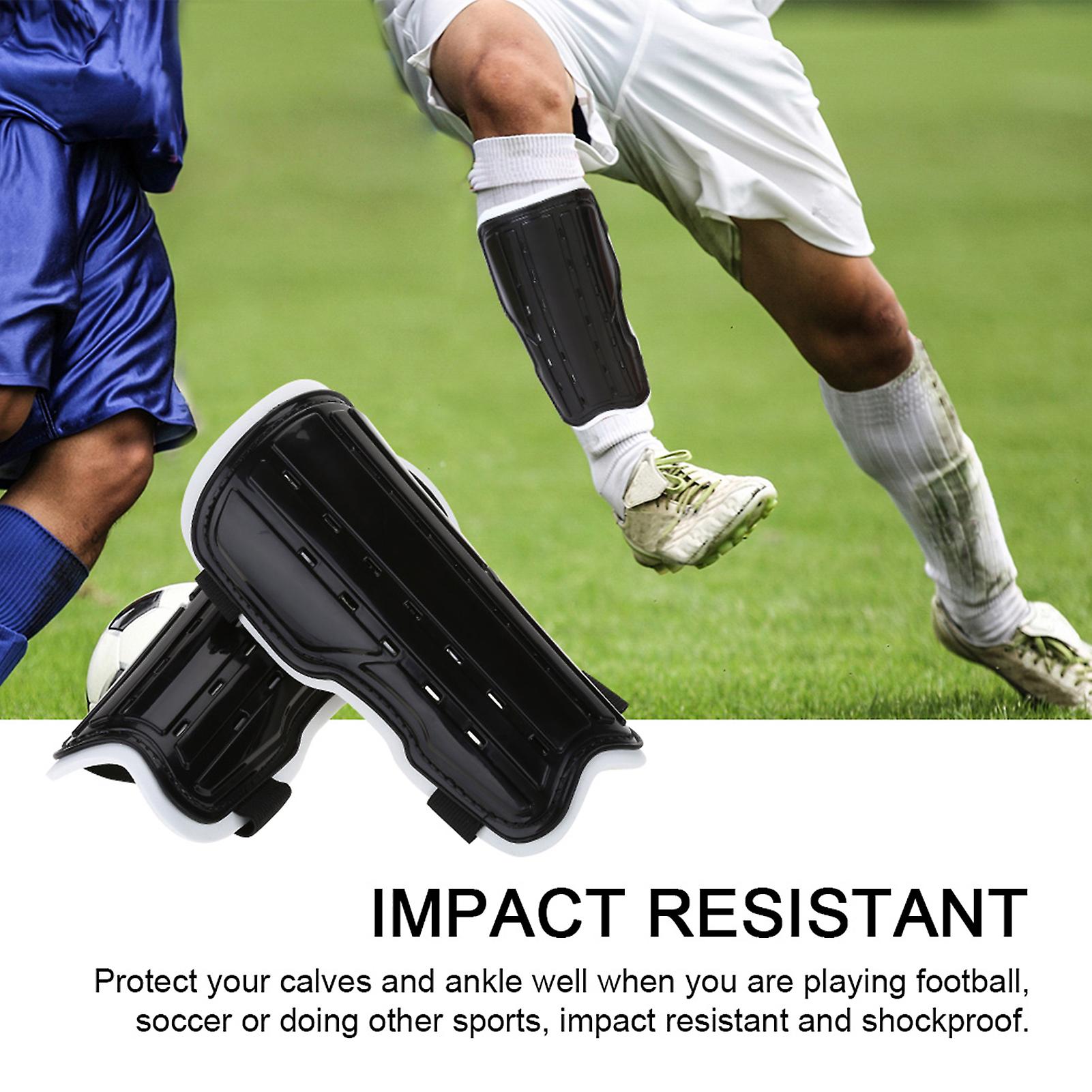 1pair Soccer Football Breathable Leg Shin Protective Guards Pad Board For Adults (black)