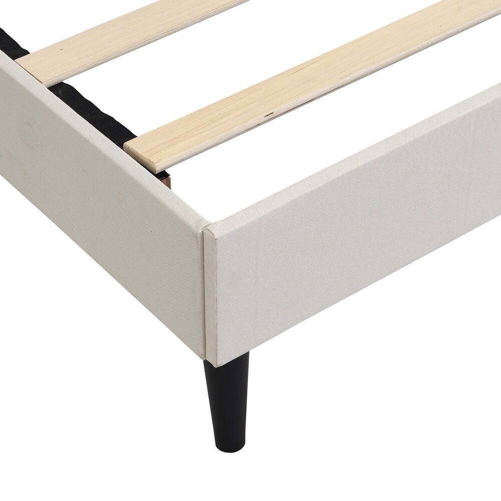 Platform Low Profile Wood Slat Support Bed Frame No Box Spring Needed