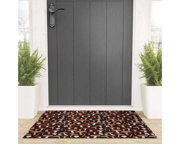 Avenie Mushroom Medley Pattern Looped Vinyl Welcome Mat Society6