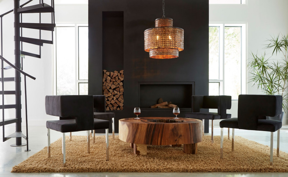 Raffia Dining Chair  Black Velvet  Stainless Steel Legs   Contemporary   Dining Chairs   by Phillips Collection  Houzz