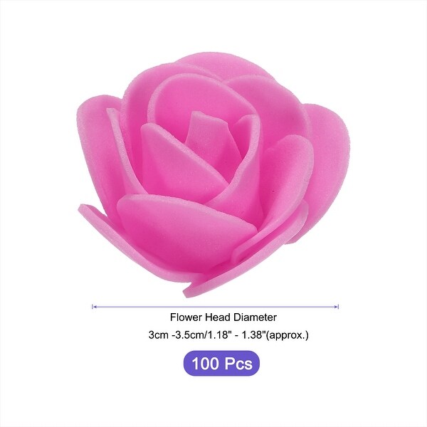 Artificial Rose Flower Heads PE Mini Faux Flowers for DIY Craft 100Pcs