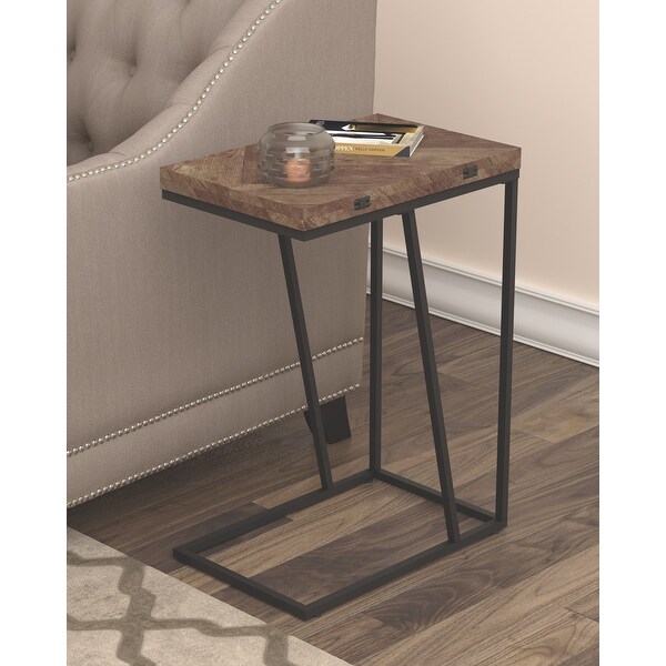 Contemporary Modern Design Rustic Accent Snack Table with Extendable Top