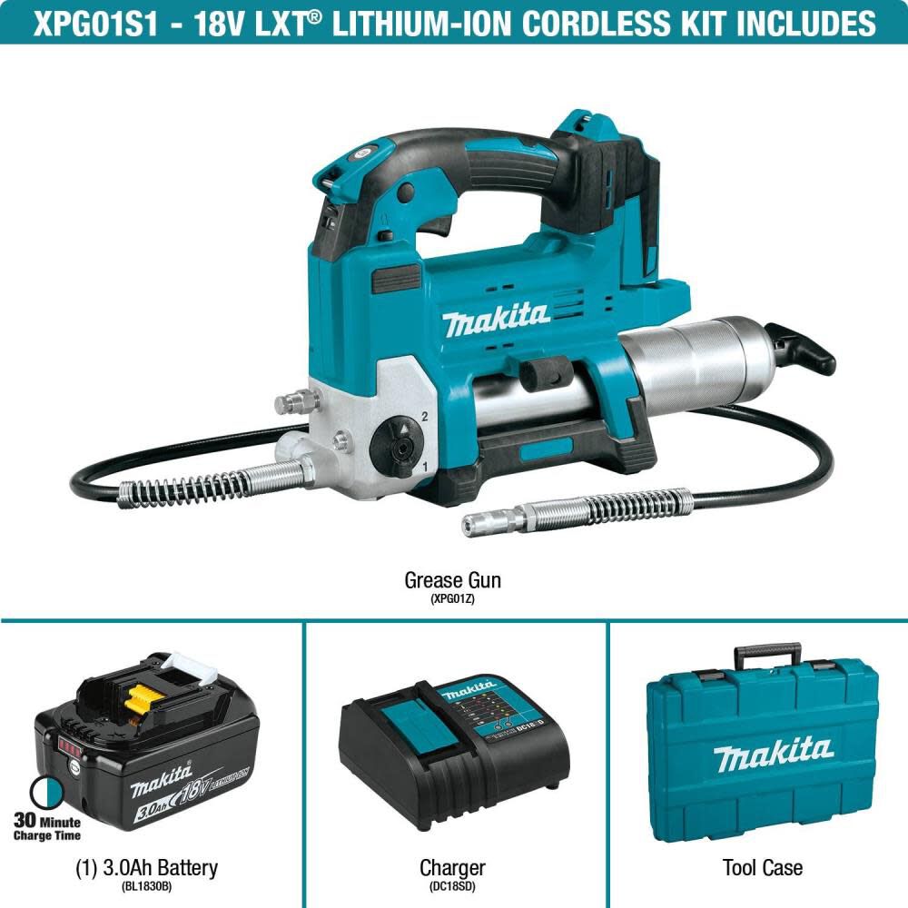 Makita 18V LXT Grease Gun Lithium Ion Cordless Kit XPG01S1 from Makita