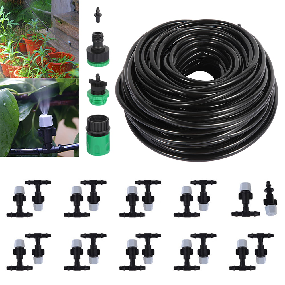 NKTIER Garden Sprinkler Cooling System Water Misting Spray Hose Watering Hose Kit 20M