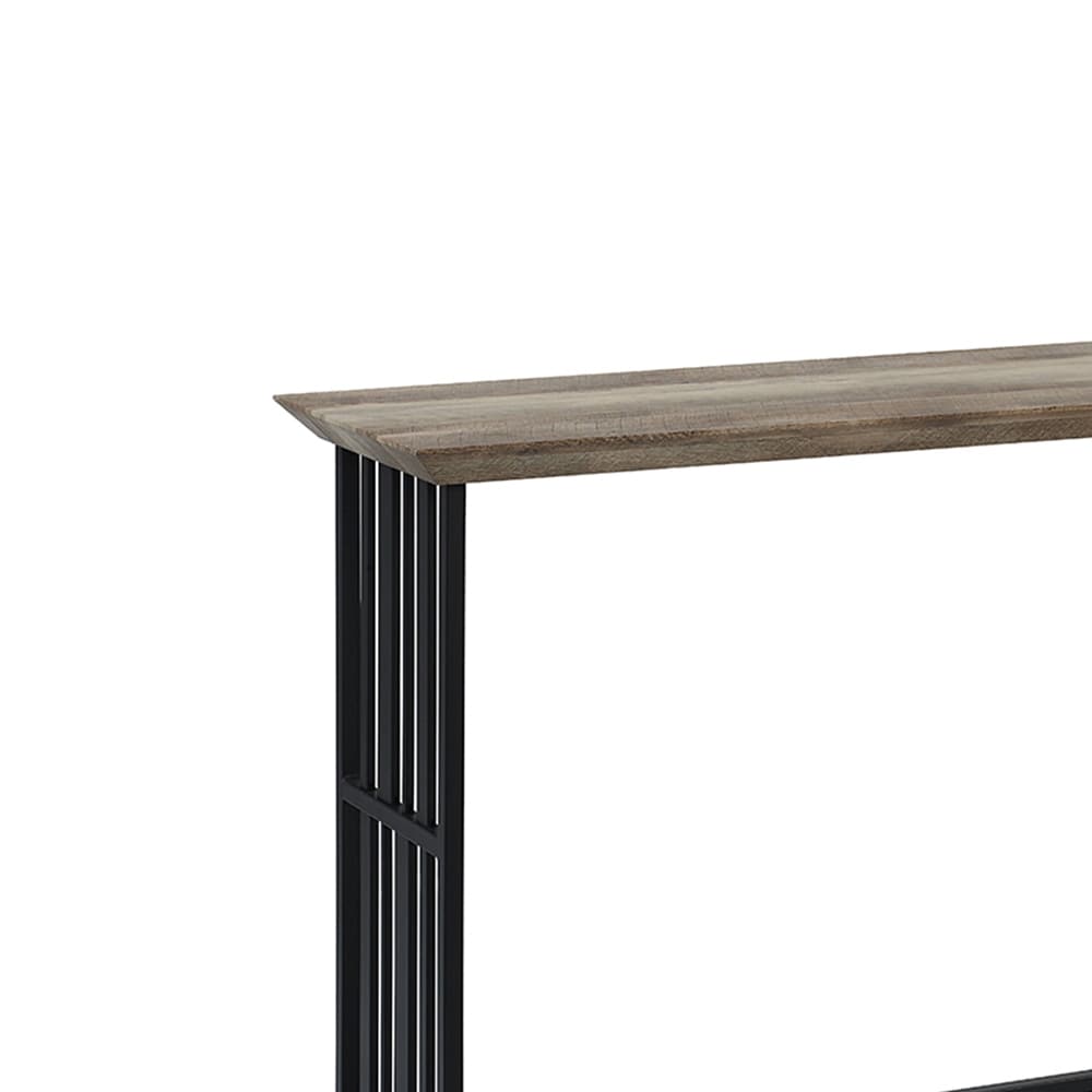 Zudora Sofa Table in Oak   Sandy Black Finish