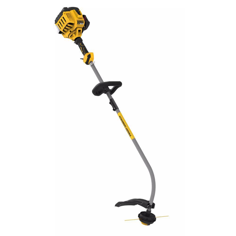 DEWALT 27 cc 2Stroke Gas Curved Shaft String Trimmer with Attachment Capability