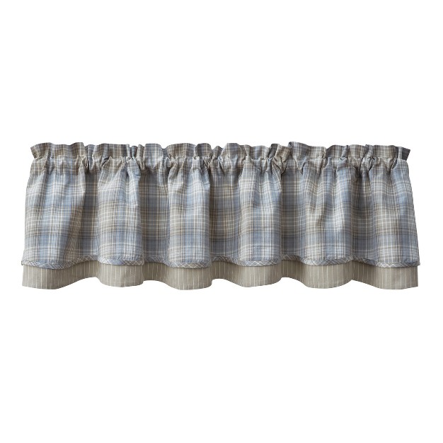 Park Designs Prairie Wood Lined Layered Valance 72 x27 x27 L Gray