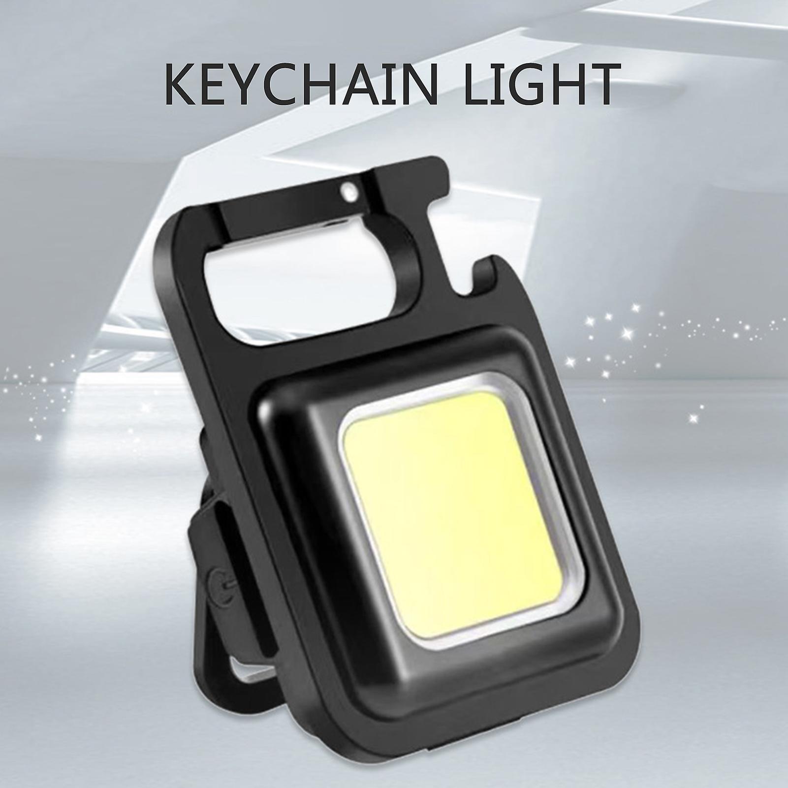 Mini Portable Keychain Light Cob Light Source Camping Lantern Strong Magnet Hook Lock Folding Bracket Bottle Opener Bracket Hole