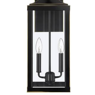 TRUE FINE 25.7 in. 2-Light Bronze Non Solar Large Outdoor Wall Lantern Sconce Light 21516OT