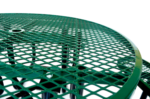 LifeYard 46 inch Expanded Metal Round Picnic Table (Green)