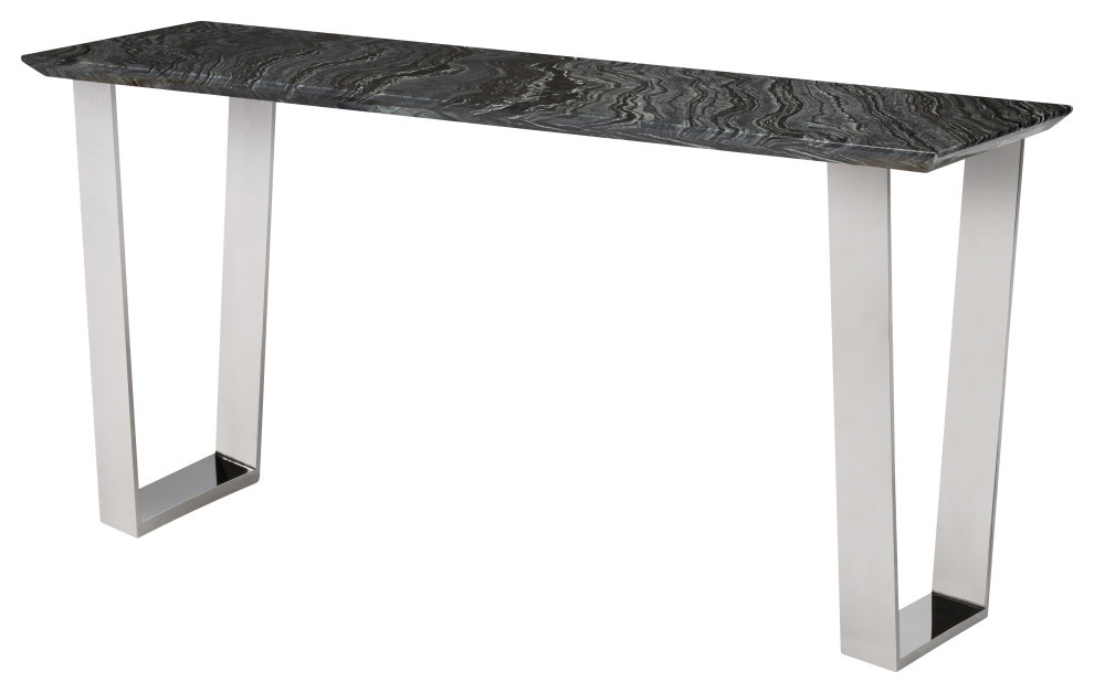 Giacomo Console Table Black Wood Vein Marble Top Polished Stainless   Modern   Console Tables   by V.S.D Furniture  Houzz