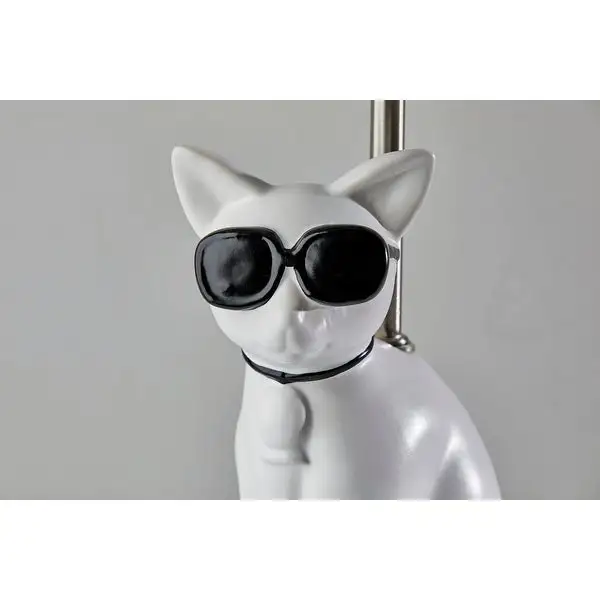 Adesso White Sunny Cat Table Lamp