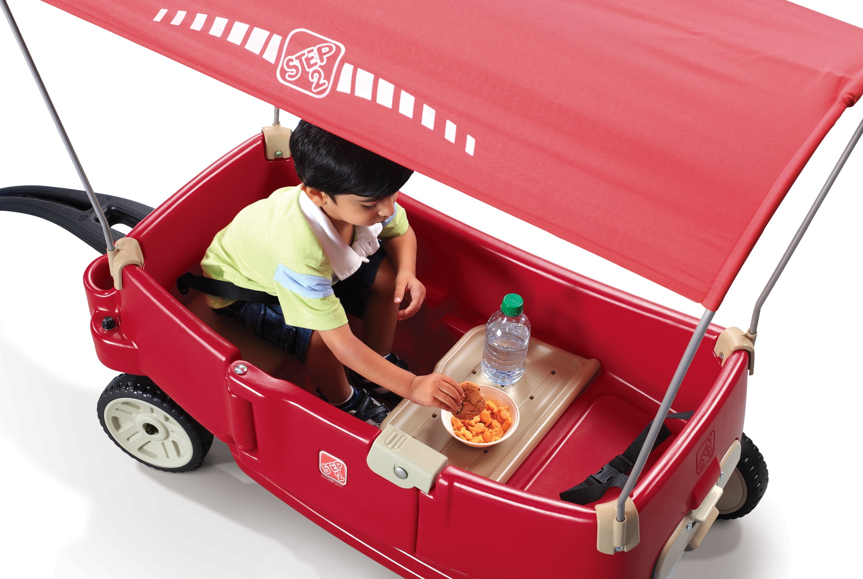 Step2 All Around Canopy Wagon Red Kids Wagon with Canopy