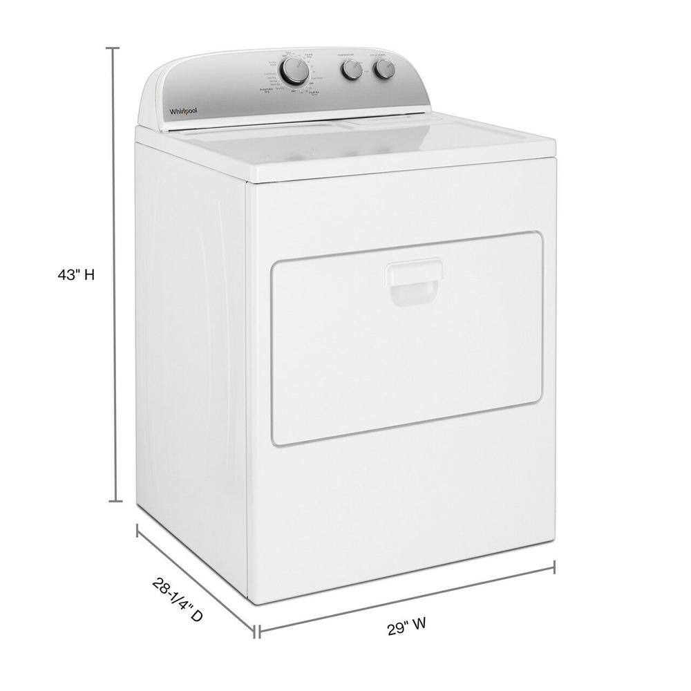 Whirlpool 7.0 cu. ft. 120-Volt White Gas Vented Dryer with AUTODRY Drying System WGD4950HW