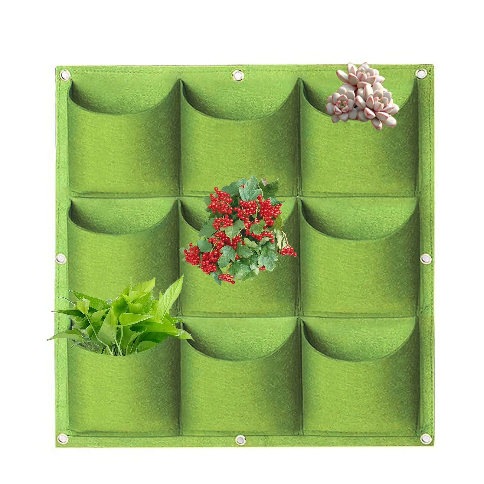 Perfectbio Hanging Garden black planter grow bag  Garden Grow Planting Bag Pockets Vertical Garden Felt Planters Grow Bags