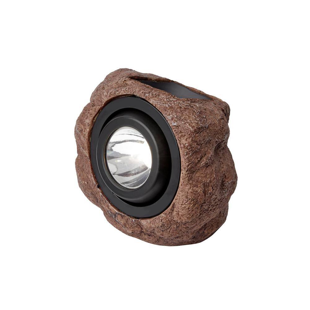 Hampton Bay 1-Light Solar Outdoor Integrated LED 3000K 30-Lumens Rock Spot Light NXT-3547