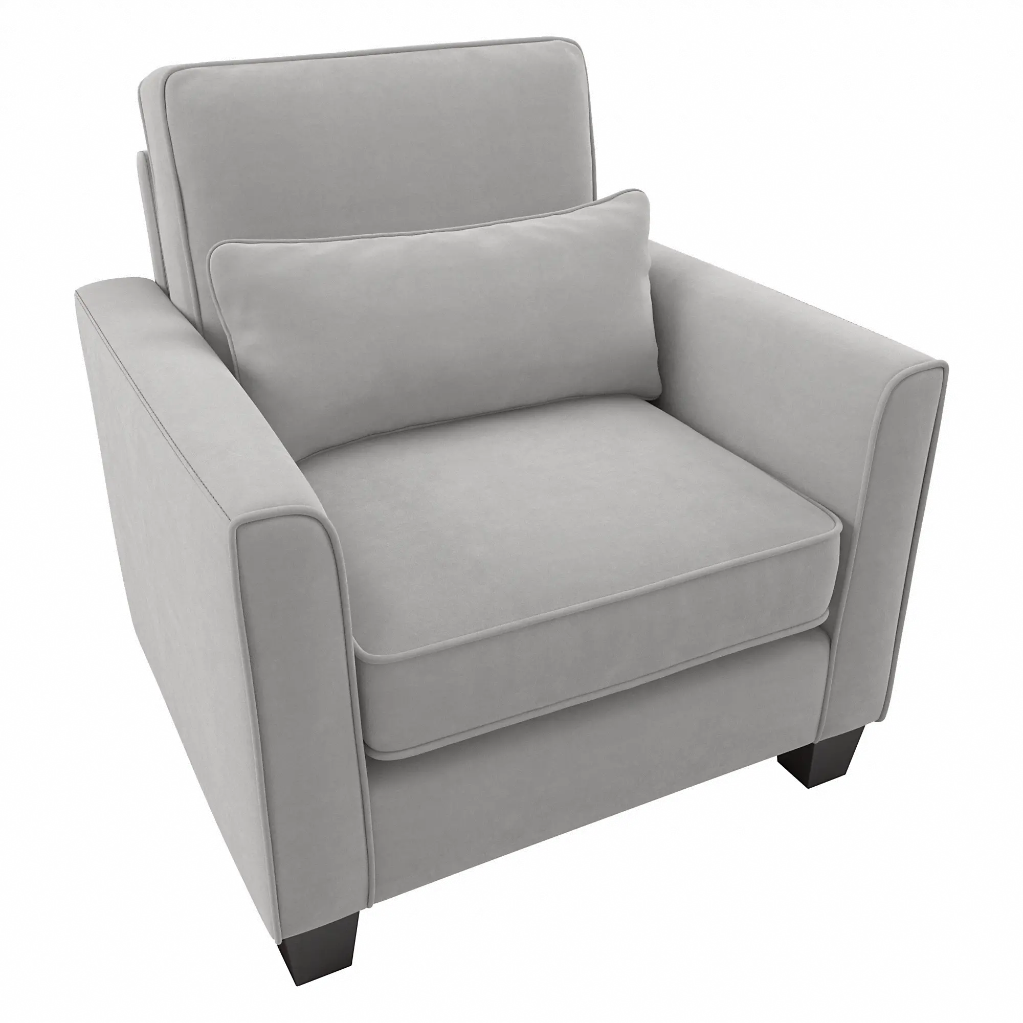 Flare Light Gray Microsuede Accent Chair with Arms