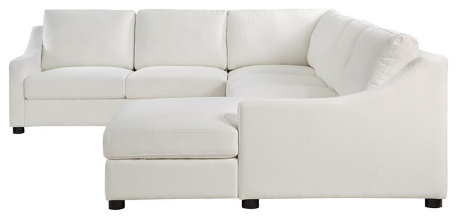 Lexicon Zayden 4 Piece Plywood and Fabric Sectional with Right Chaise in Ivory   Transitional   Sectional Sofas   by Homesquare  Houzz