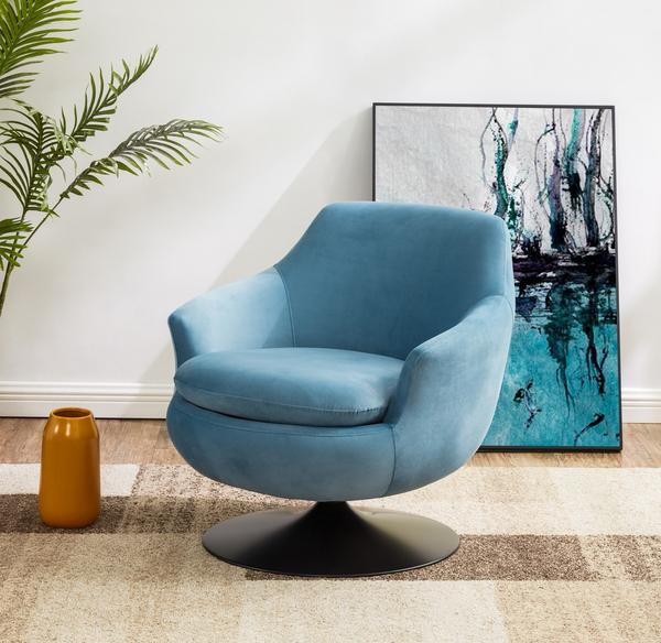 Moyes Velvet Swivel Accent Chair   Contemporary   Armchairs And Accent Chairs   by Peachtree Fine Furniture  Houzz