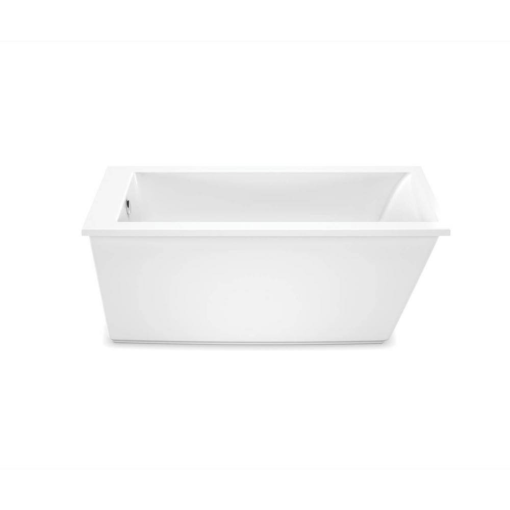 MAAX Elinor 60 in. Fiberglass End Drain Non-Whirlpool Flatbottom Freestanding Bathtub in White 106426-000-002-100